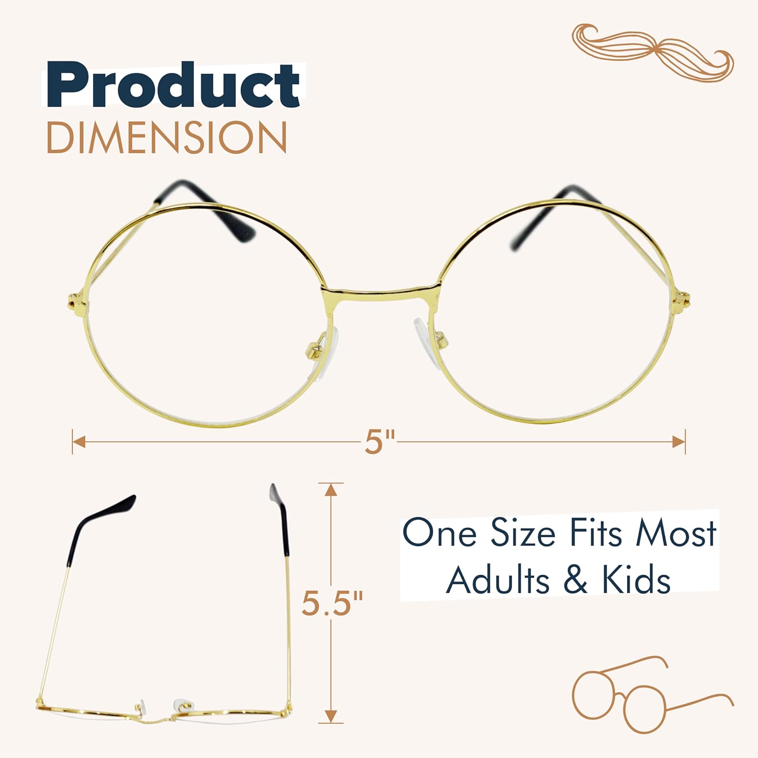 4Es Novelty 100 Days of School Glasses for Kids