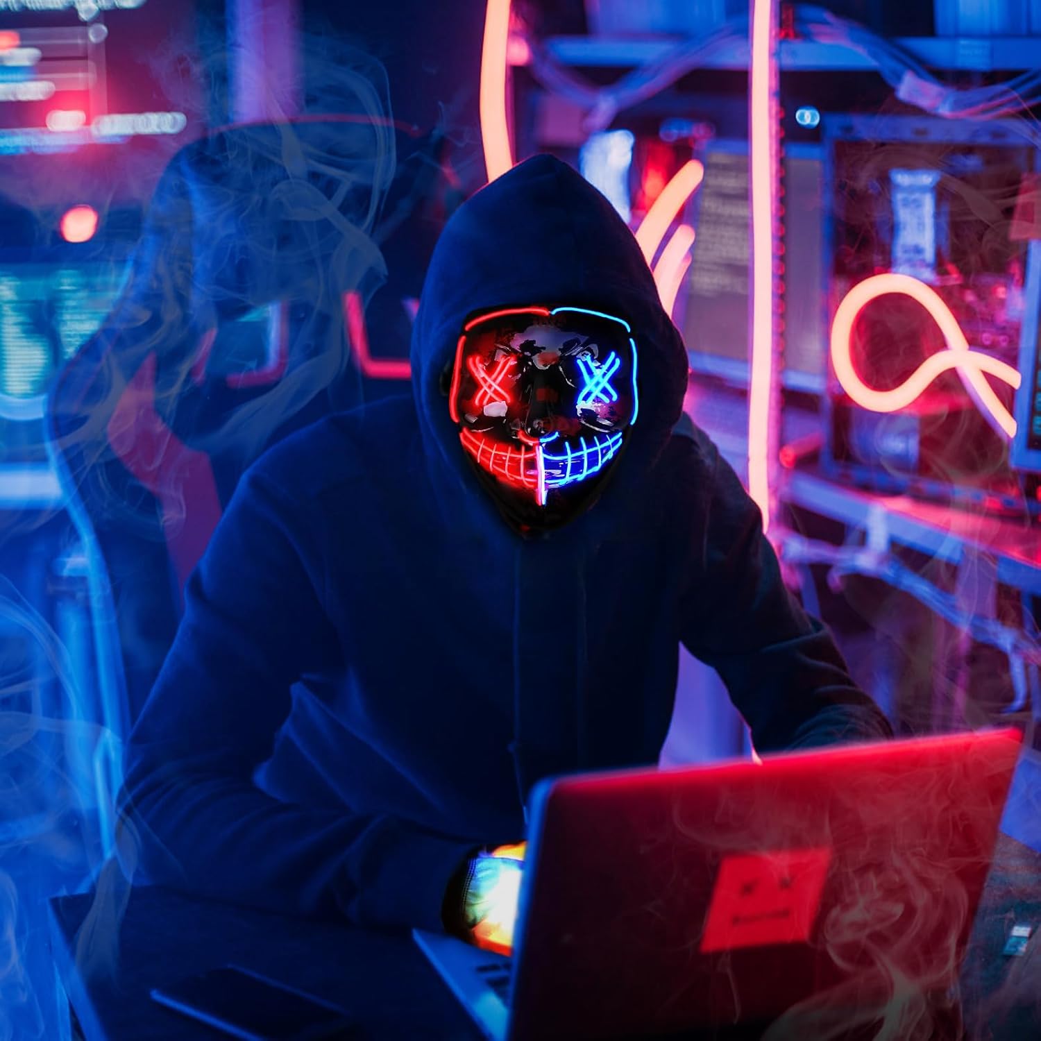 Halloween Skeleton LED Mask and Gloves Set
