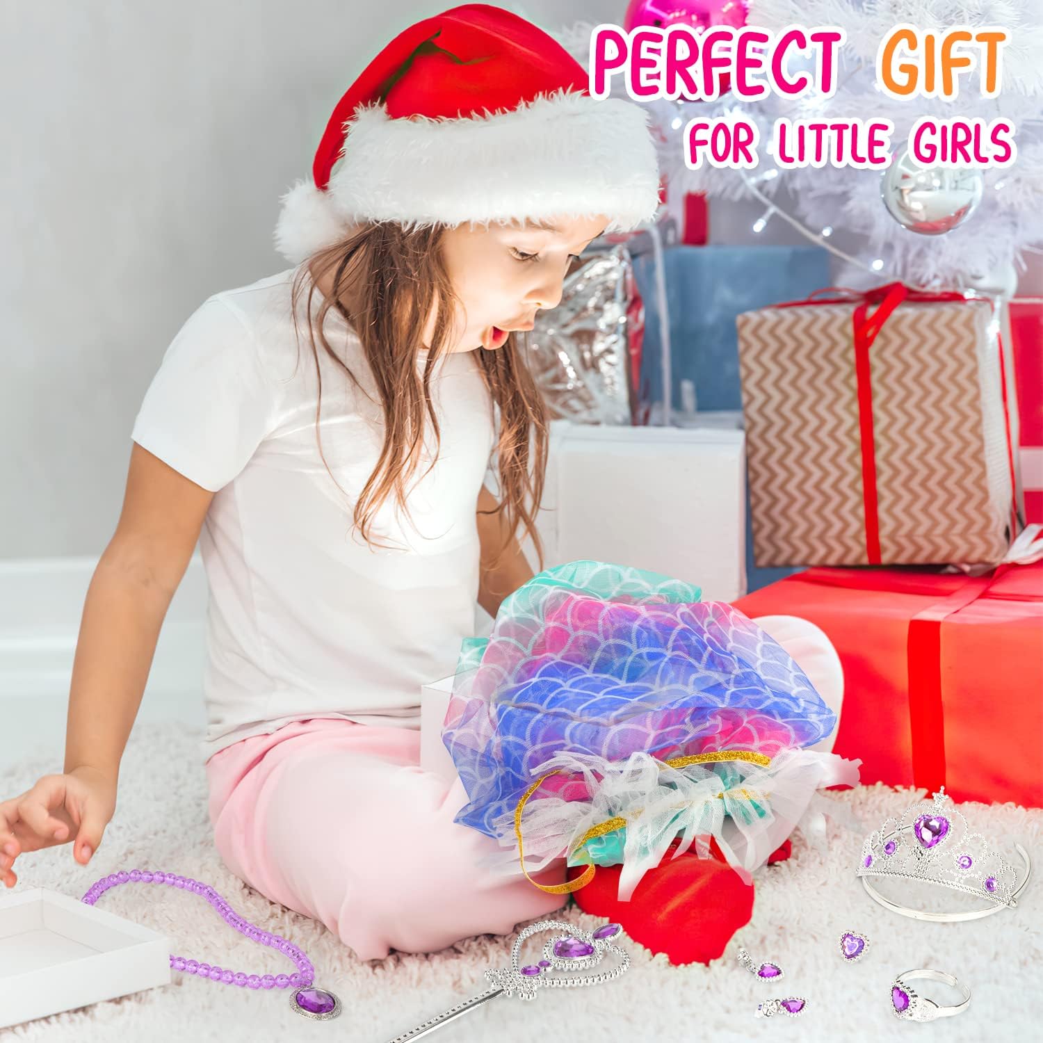 Fedio Princess Cape Mermaid Dress Up Accessories for Girls