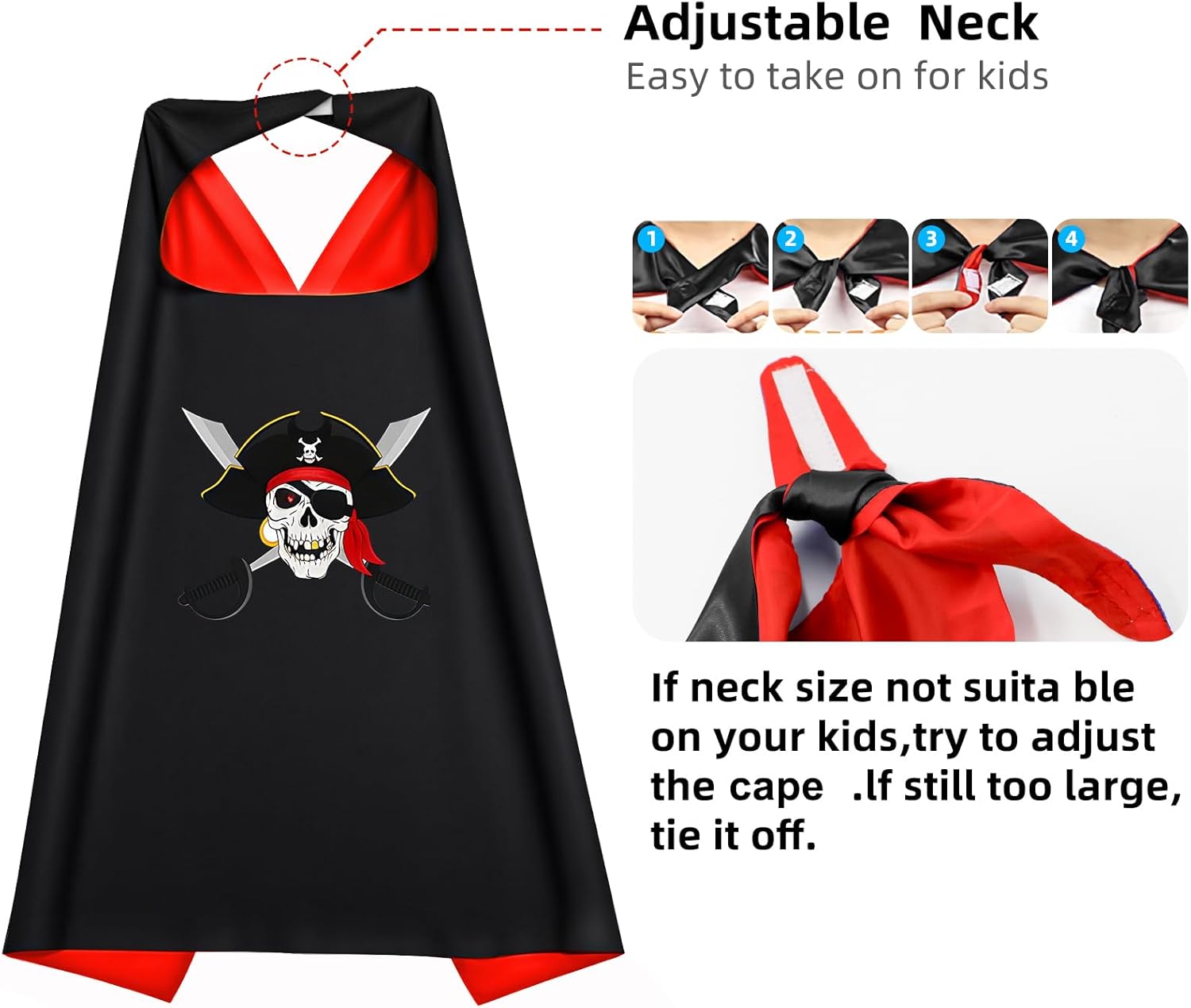 Rio Rand Cartoon Pirate Satin Cape