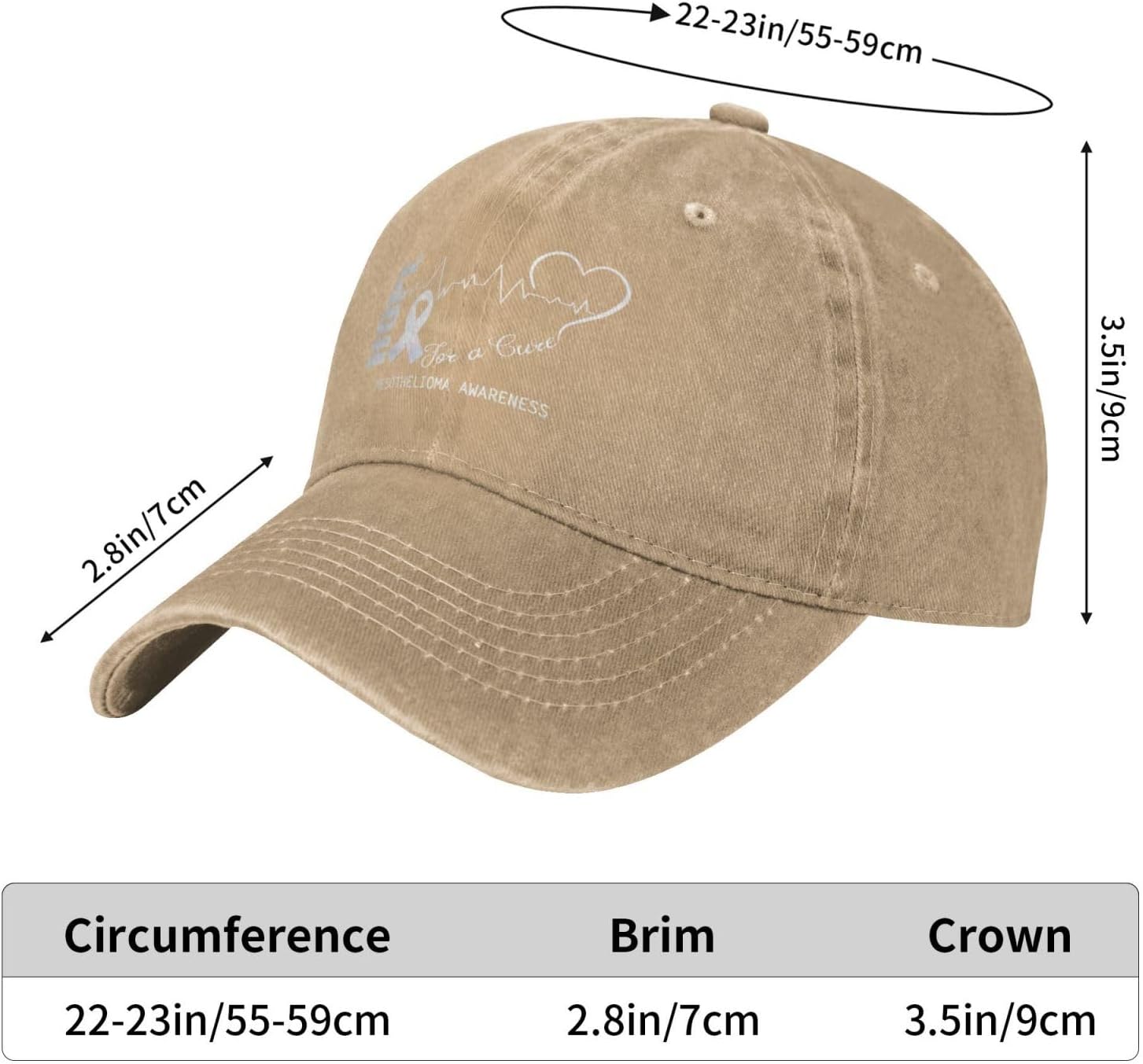 Hope for A Cure Mesothelioma Awareness Baseball Cap