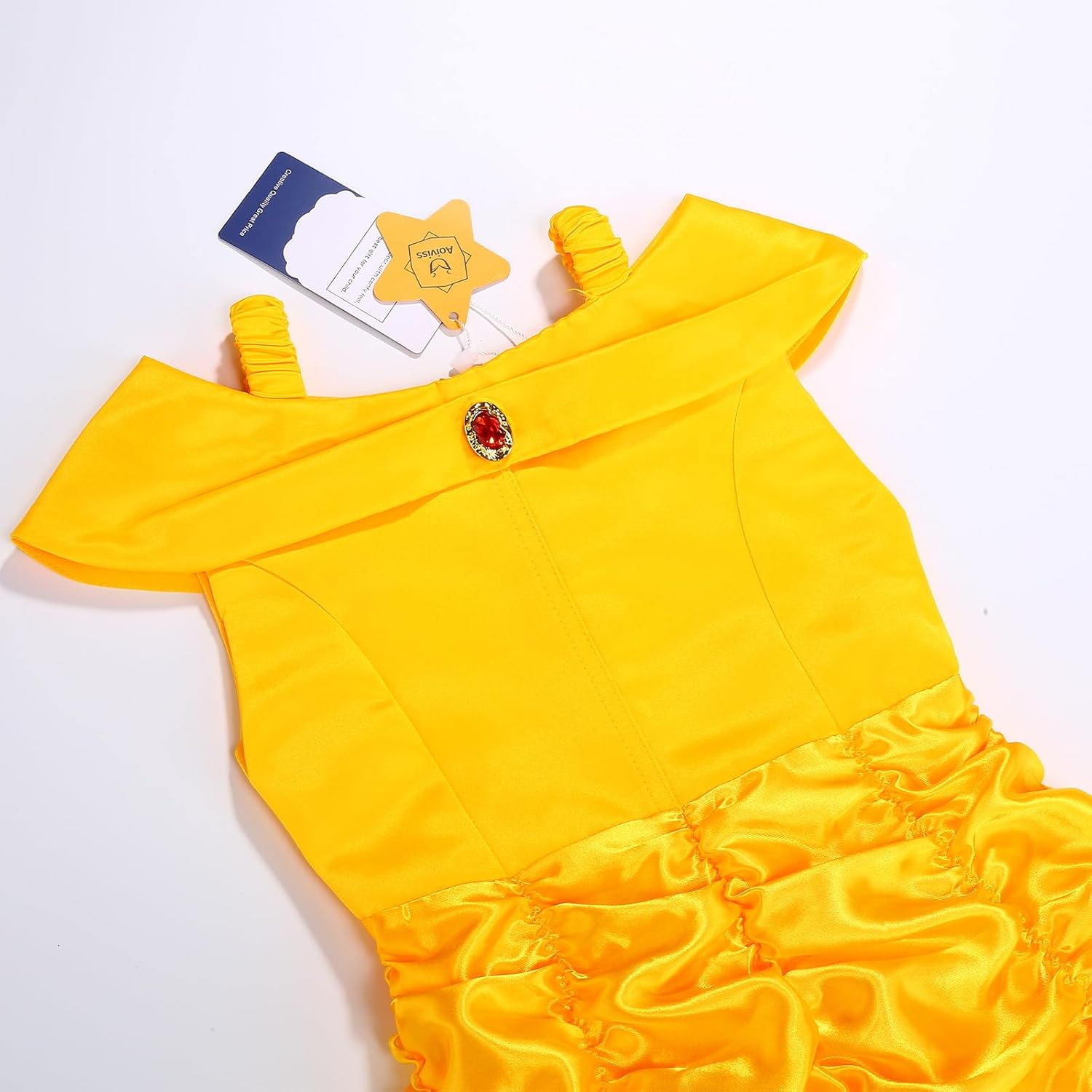 Princess Dress for Girls Halloween Costume Yellow Layered Accessories
