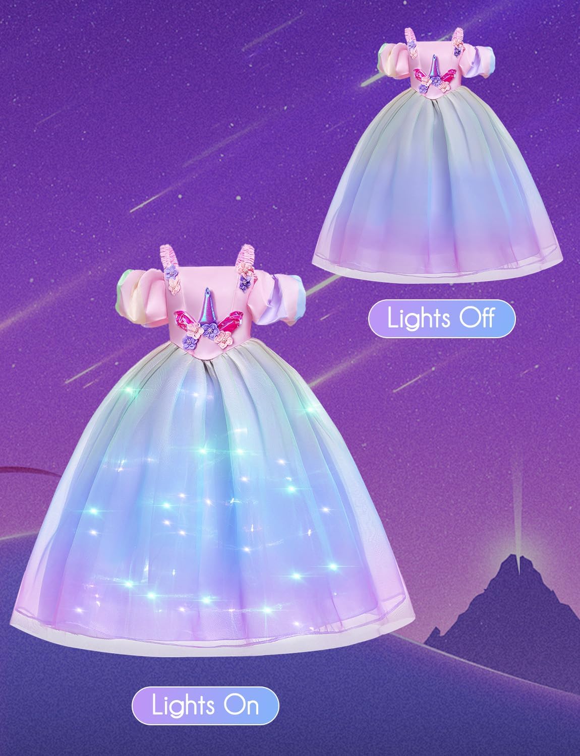 Halloween Princess Costume - Light-Up for Girls