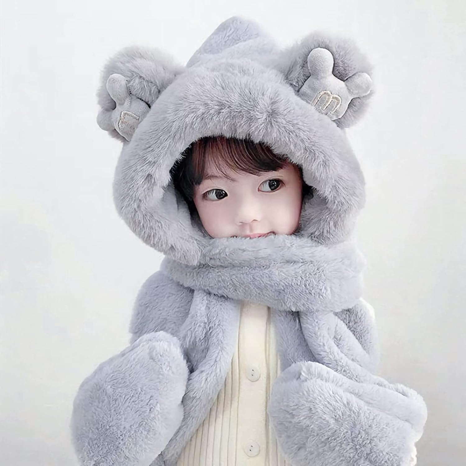 3-in-1 Kids Winter Scarf with Earflaps Perfect for Skiing Hiking