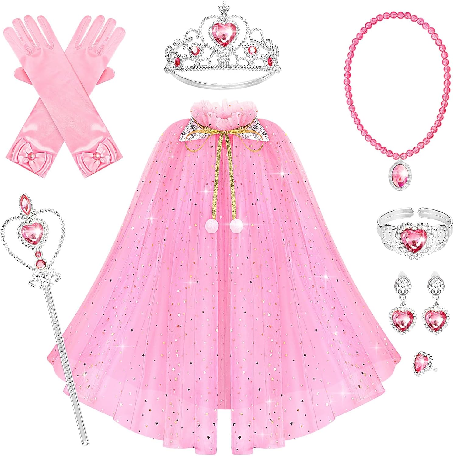 Hapgo 10-Piece Princess Cake Dress Up Set for Little Girls