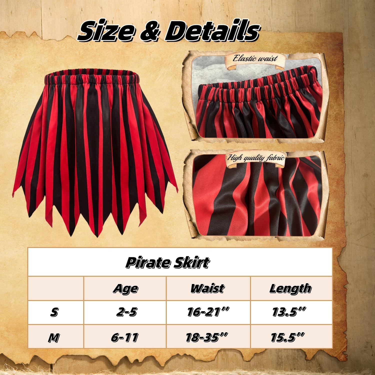 Byfirty 5Pcs Pirate Costume Kids Girls