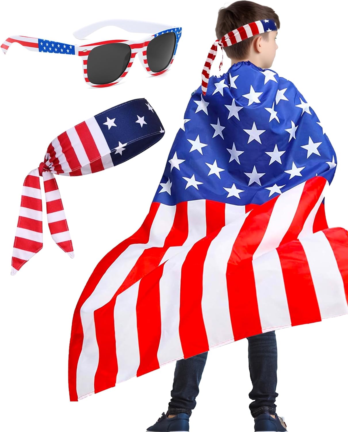 BleSky 4th of July Kids American Flag Costume Cape