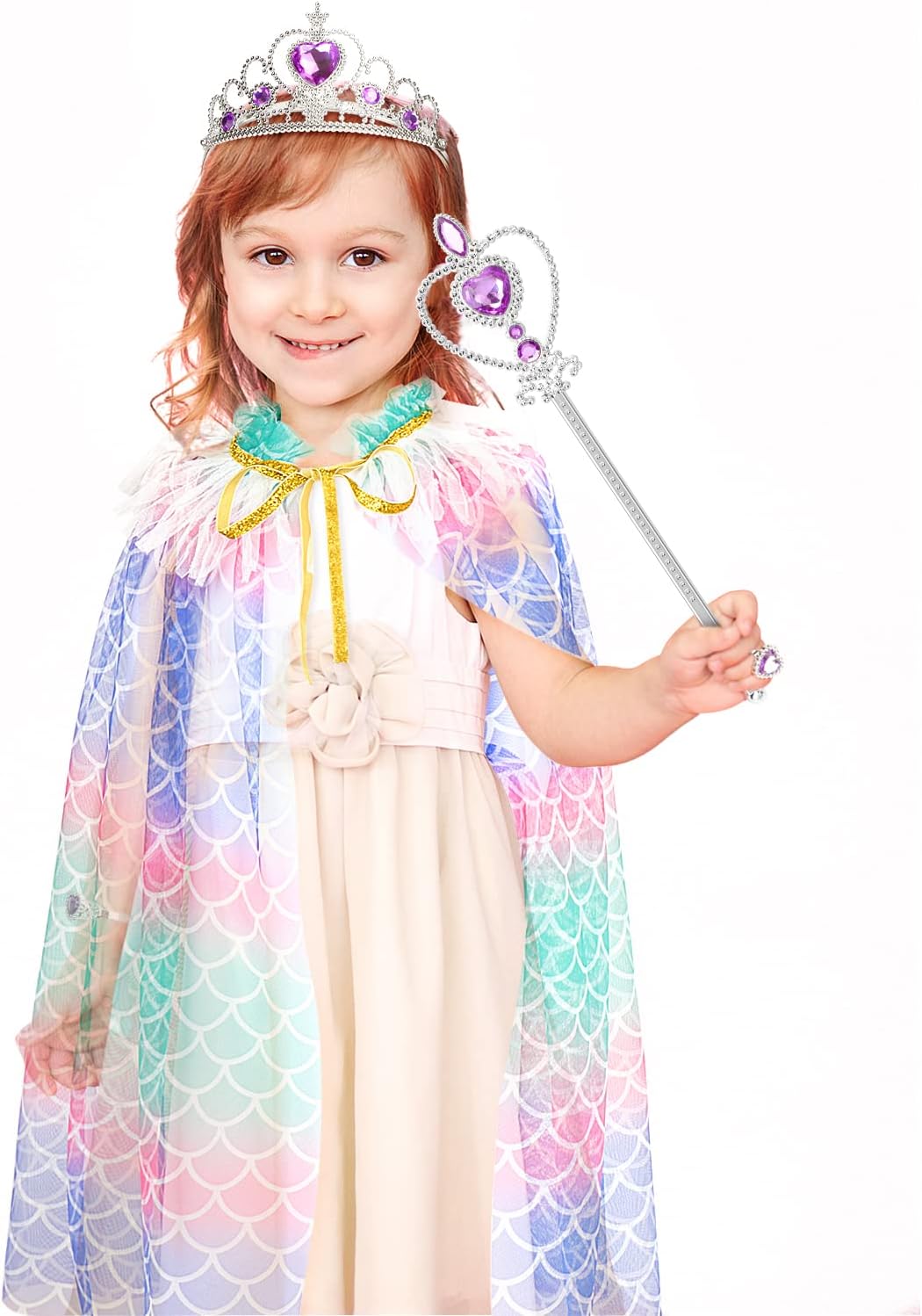 Fedio Princess Cape Mermaid Dress Up Accessories for Girls