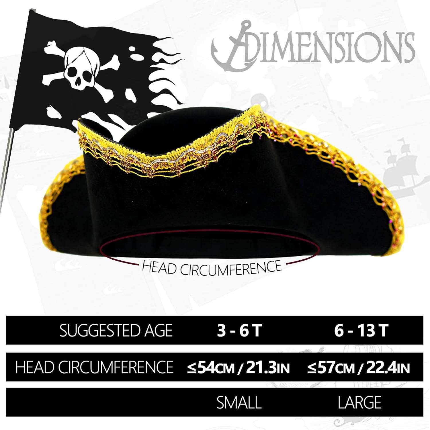 VZQI Pirate Hat for Kids