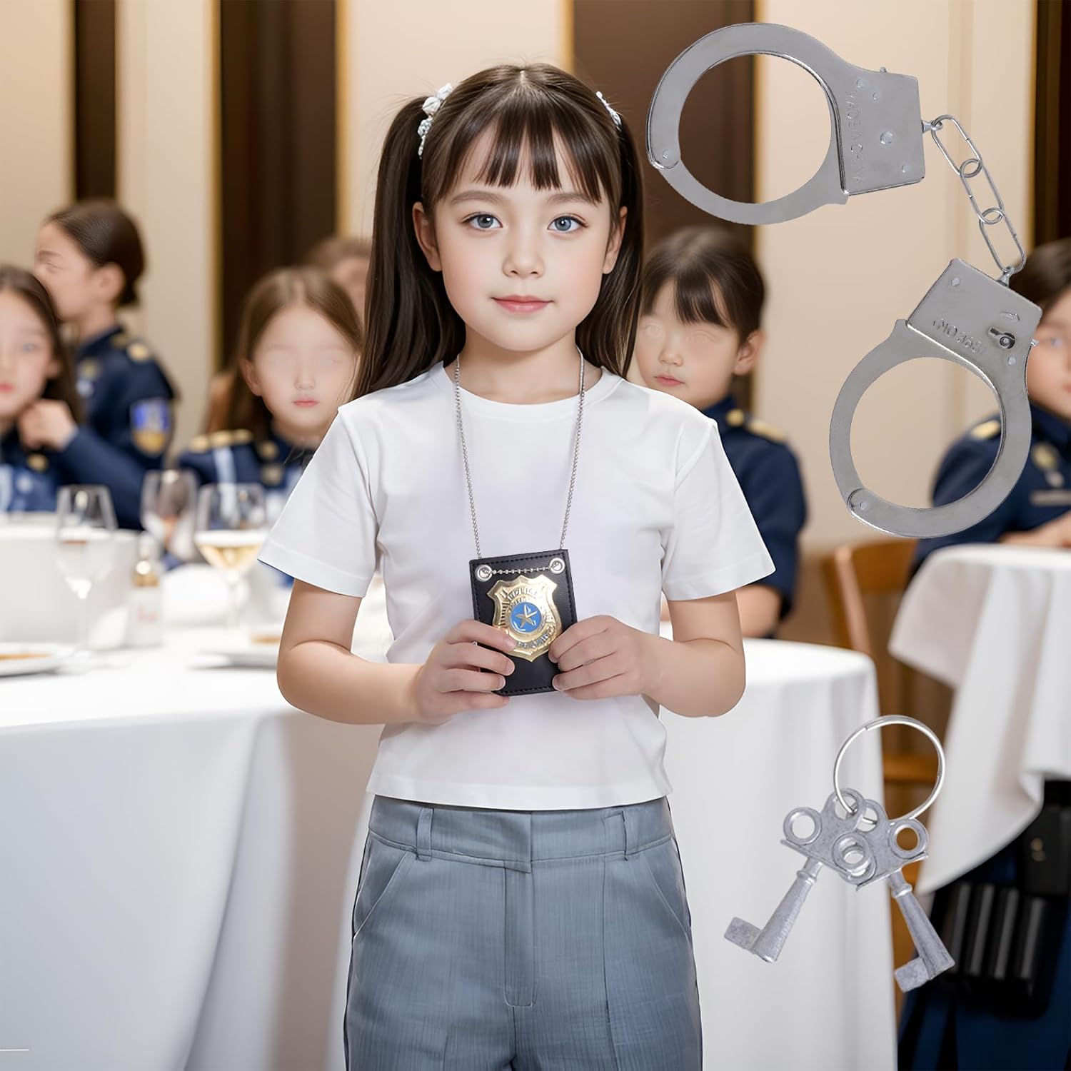 Premium Police Badge and Handcuff Set for Kids