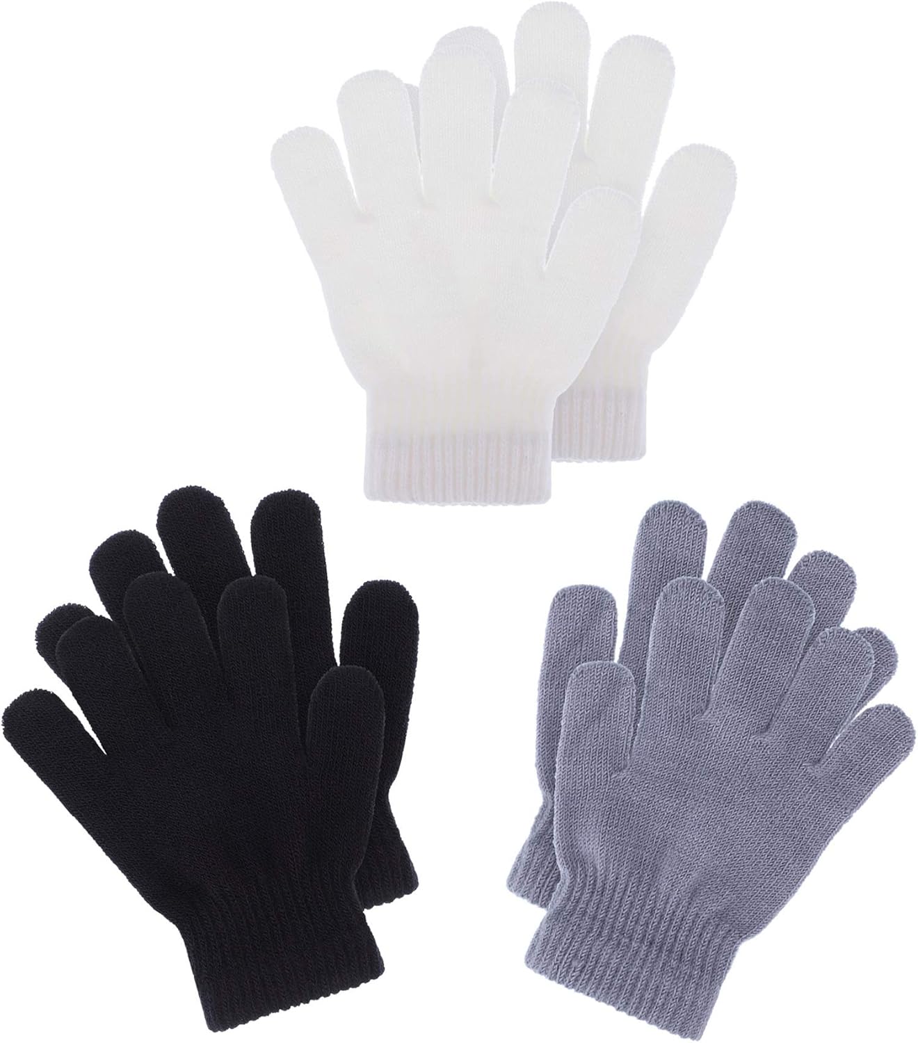 EBOOT Kids Full Fingers Knitted Gloves Winter Warm Mitten