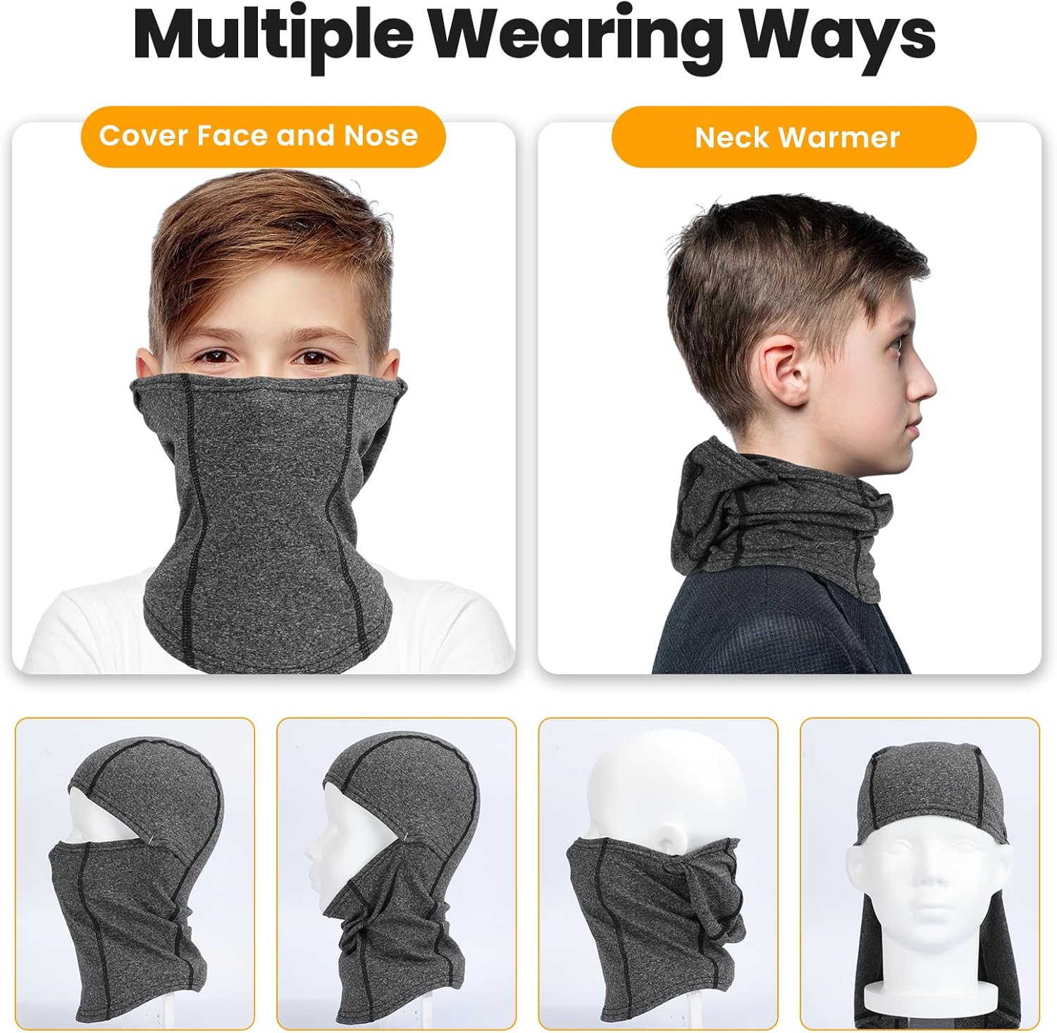 Kids Balaclava Ski Mask - Windproof Breathable for Boys Girls