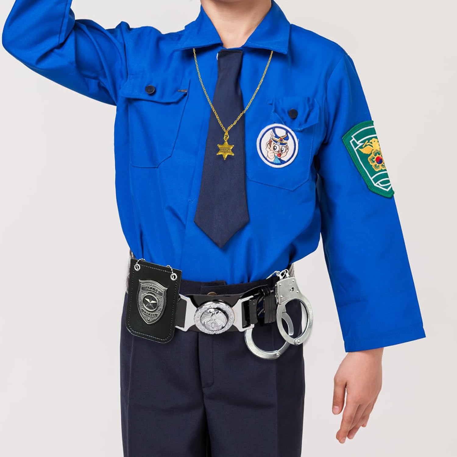 5 PCS Police Badge Handcuffs Toy Set for Kids