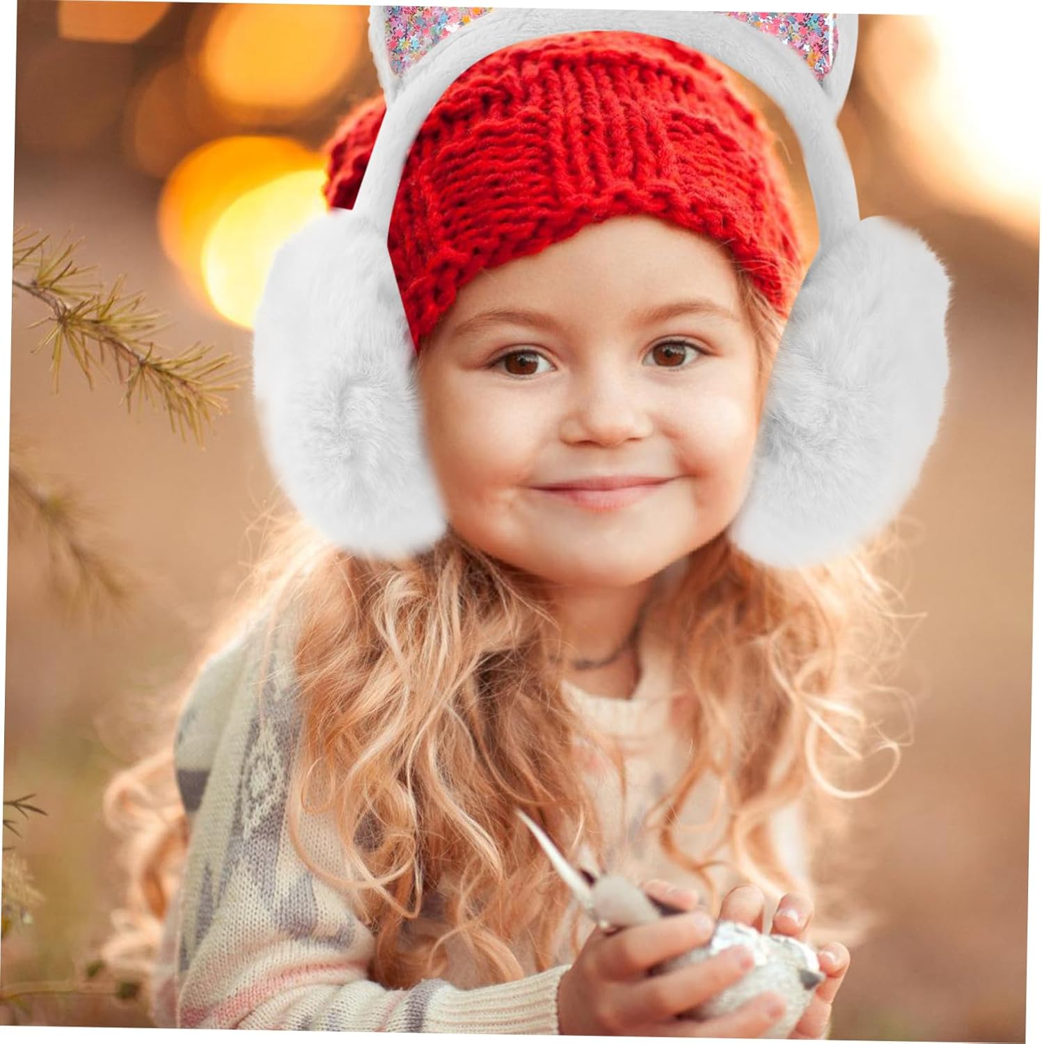 LIFKOME Winter Warm Earmuffs foldable stretch cat ears for children