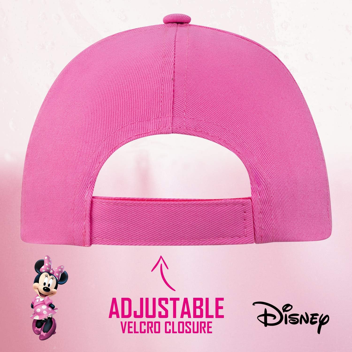 Adjustable Minnie Mouse Toddler Baseball Cap Pink