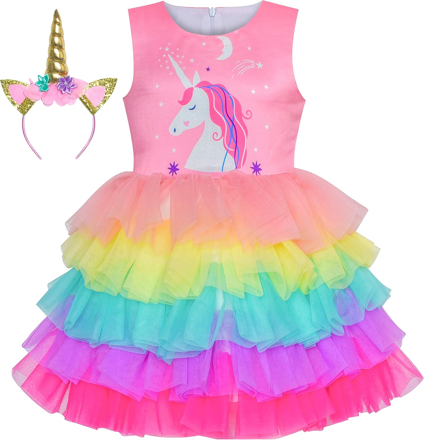 Sunny Fashion Girls Dress Unicorn Party Tulle Dress