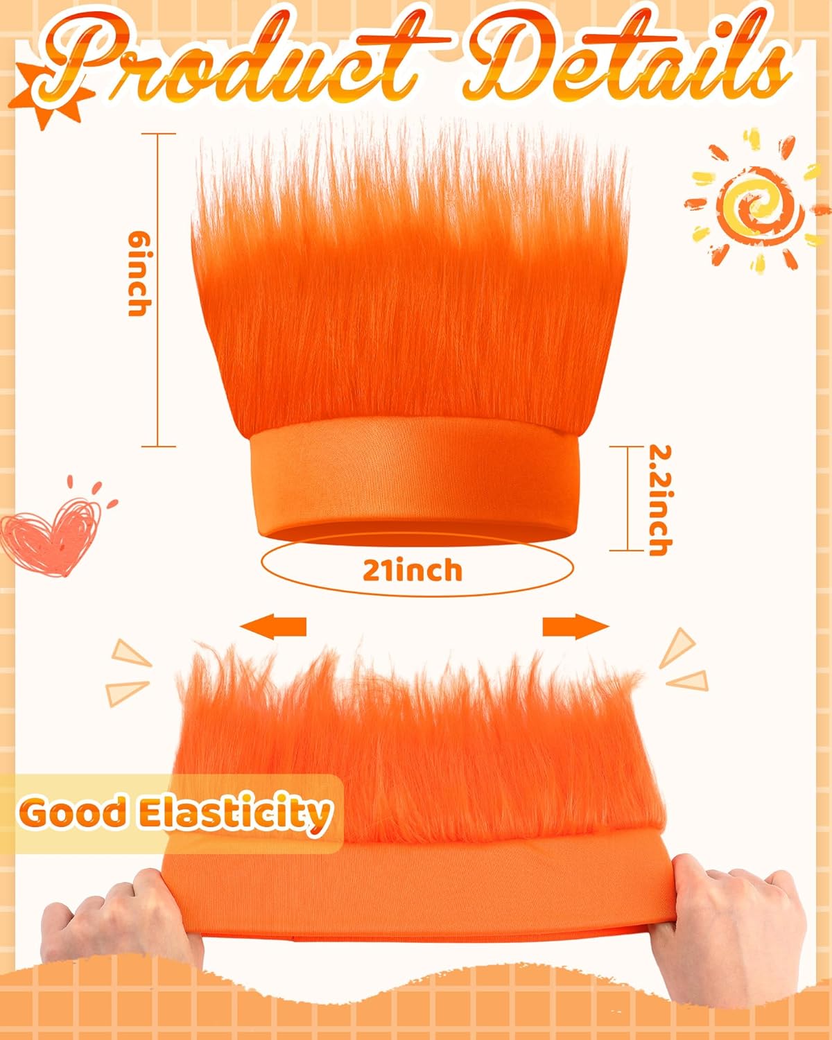 XunYee Orange Cosplay Accessories for Men - Headband Frames and Mustaches