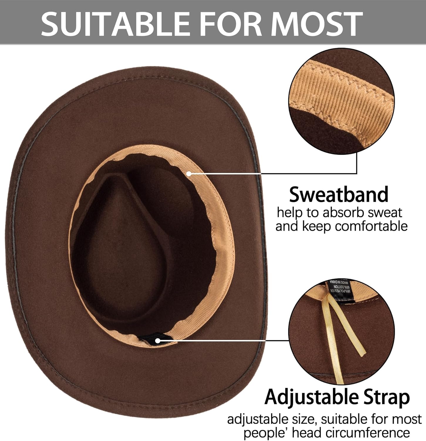 Vikodah Kids Western Cowgirl Fedora Hats for 3-7yr Boys Girls
