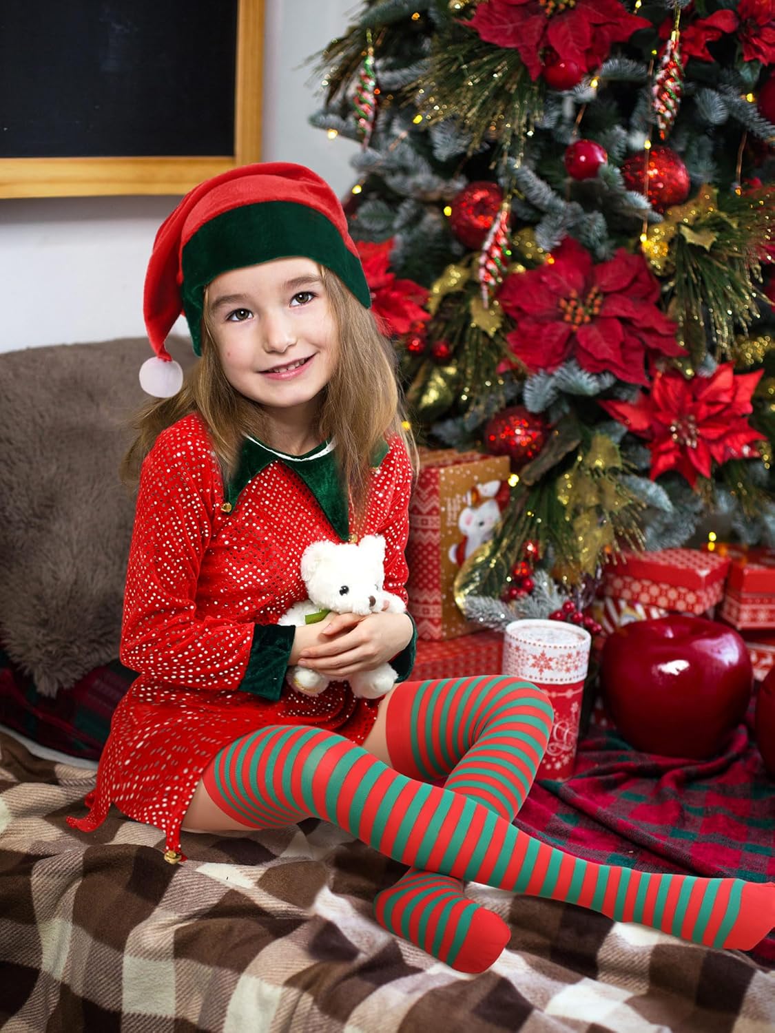 Geyoga 6 Pack Christmas Elf Costumes for Kids Girls