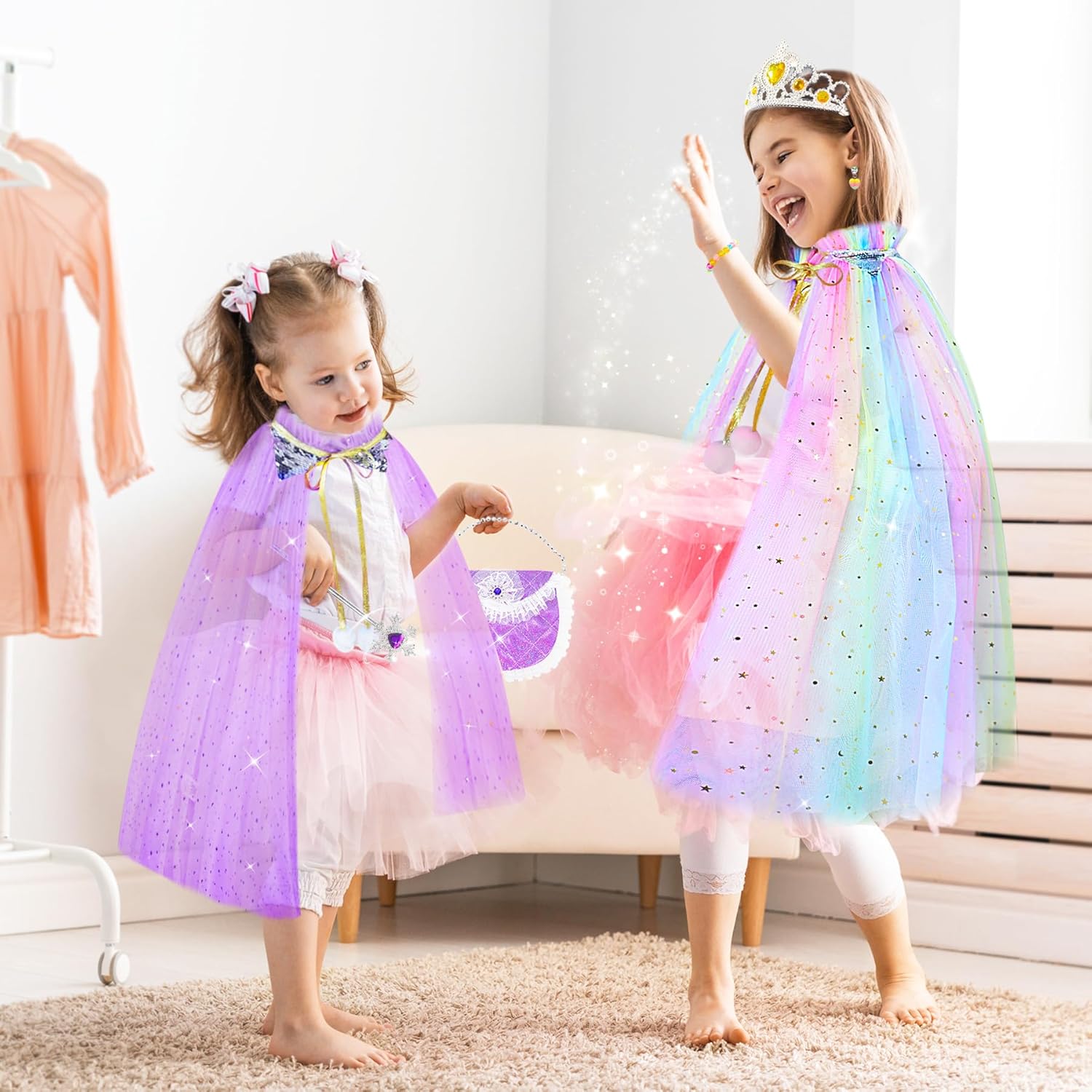 Esvaiy Princess Dress Up Sets - Enchanted Setting for Kids 3-8