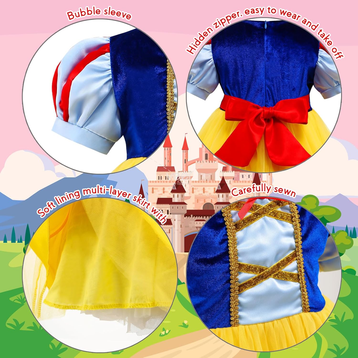 ICECUTE Princess Snow White Costumes for Toddler Girls - Adorable and Durable