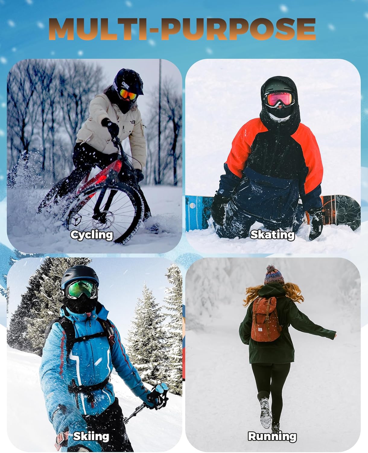 ROCKBROS Balaclava Ski Mask for Kids Stay Warm protected in Winter