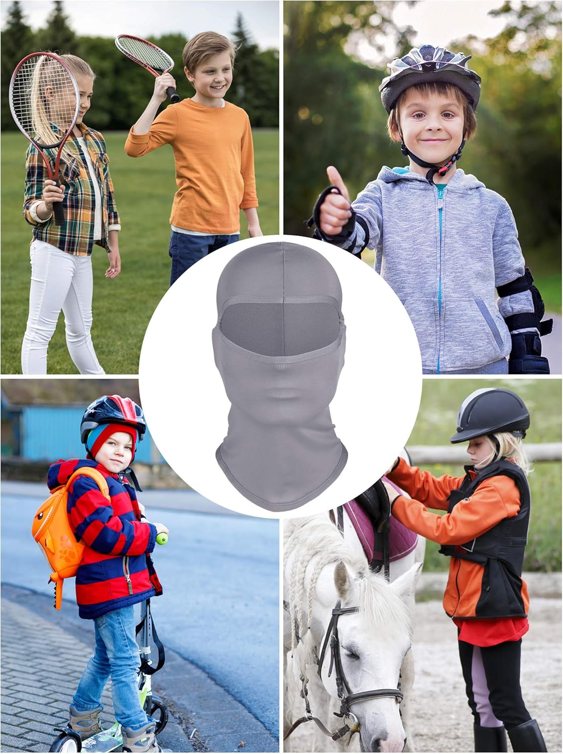 Geyoga 6-Piece Ski Mask Kids Balaclava Winter Face Covering