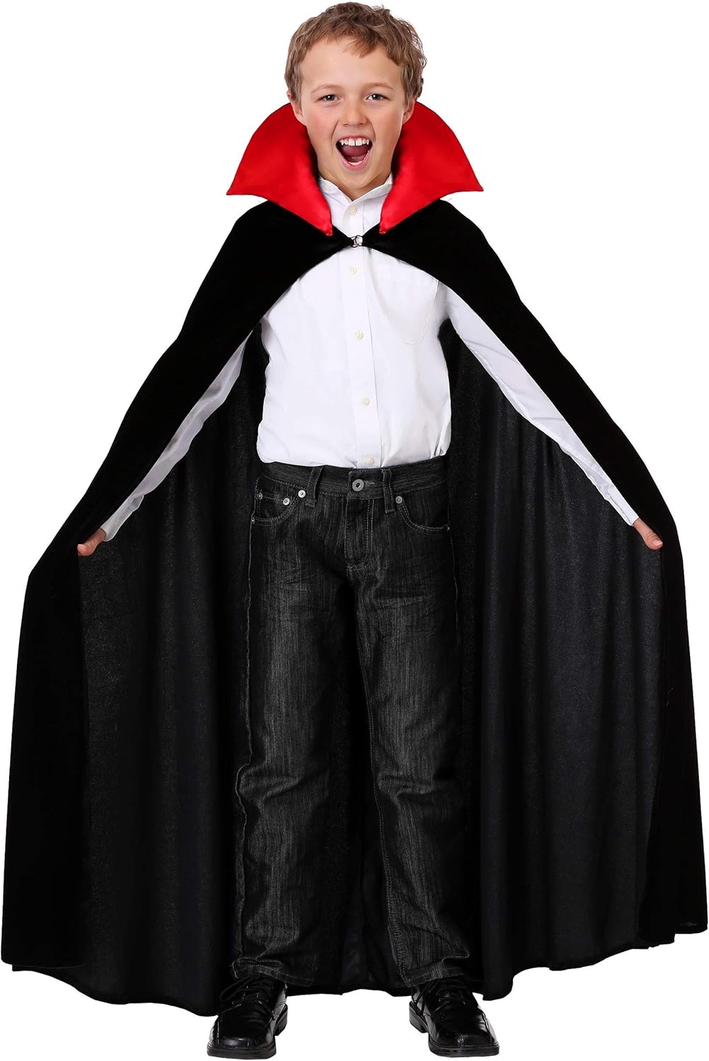 Fun Costumes Childs Vampire Cloak Costume - Velvet Cape with Satin-Lined Collar