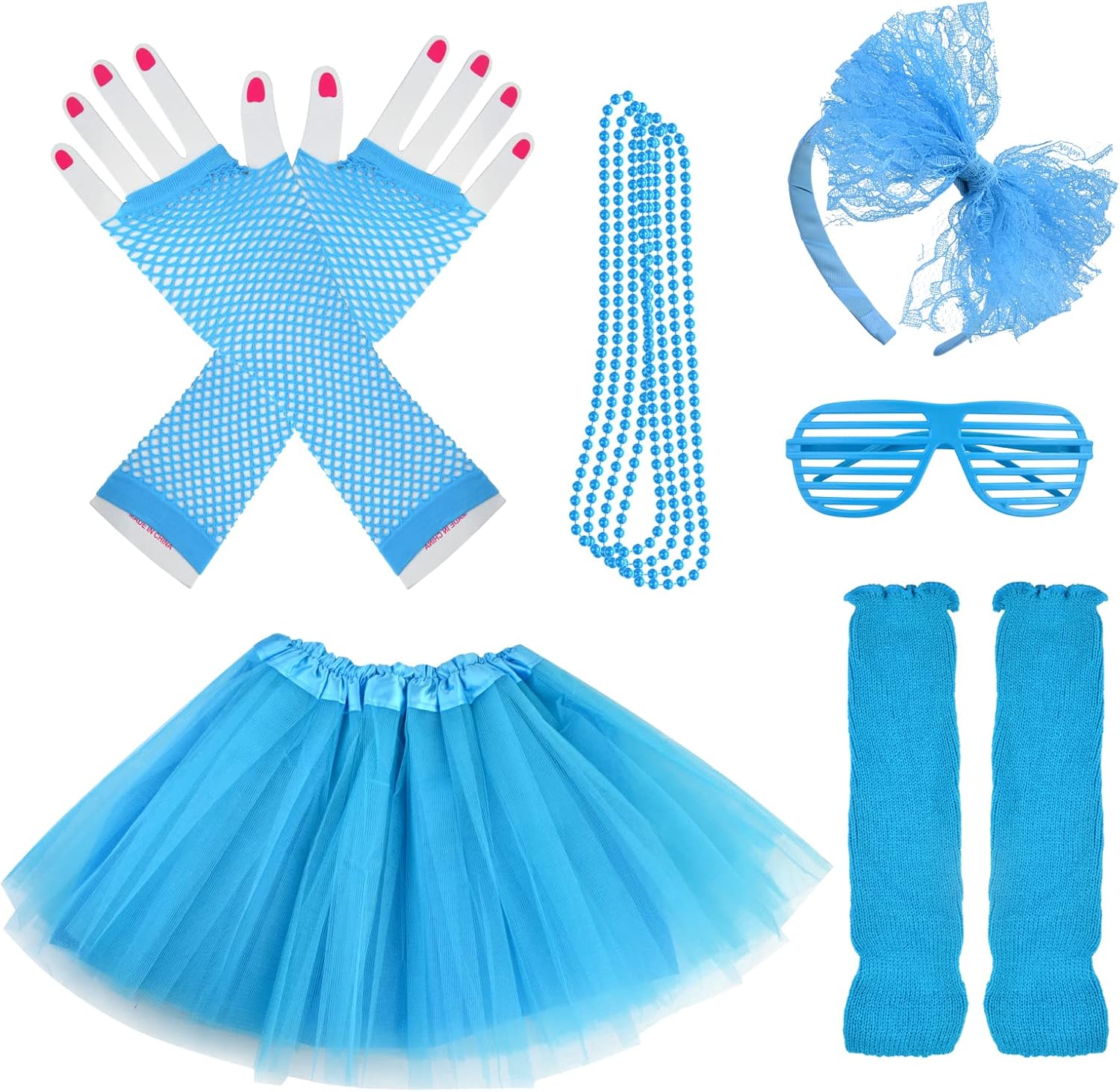 1970s 1980s Costume for Girls 6-in-1 Accessories SetUS