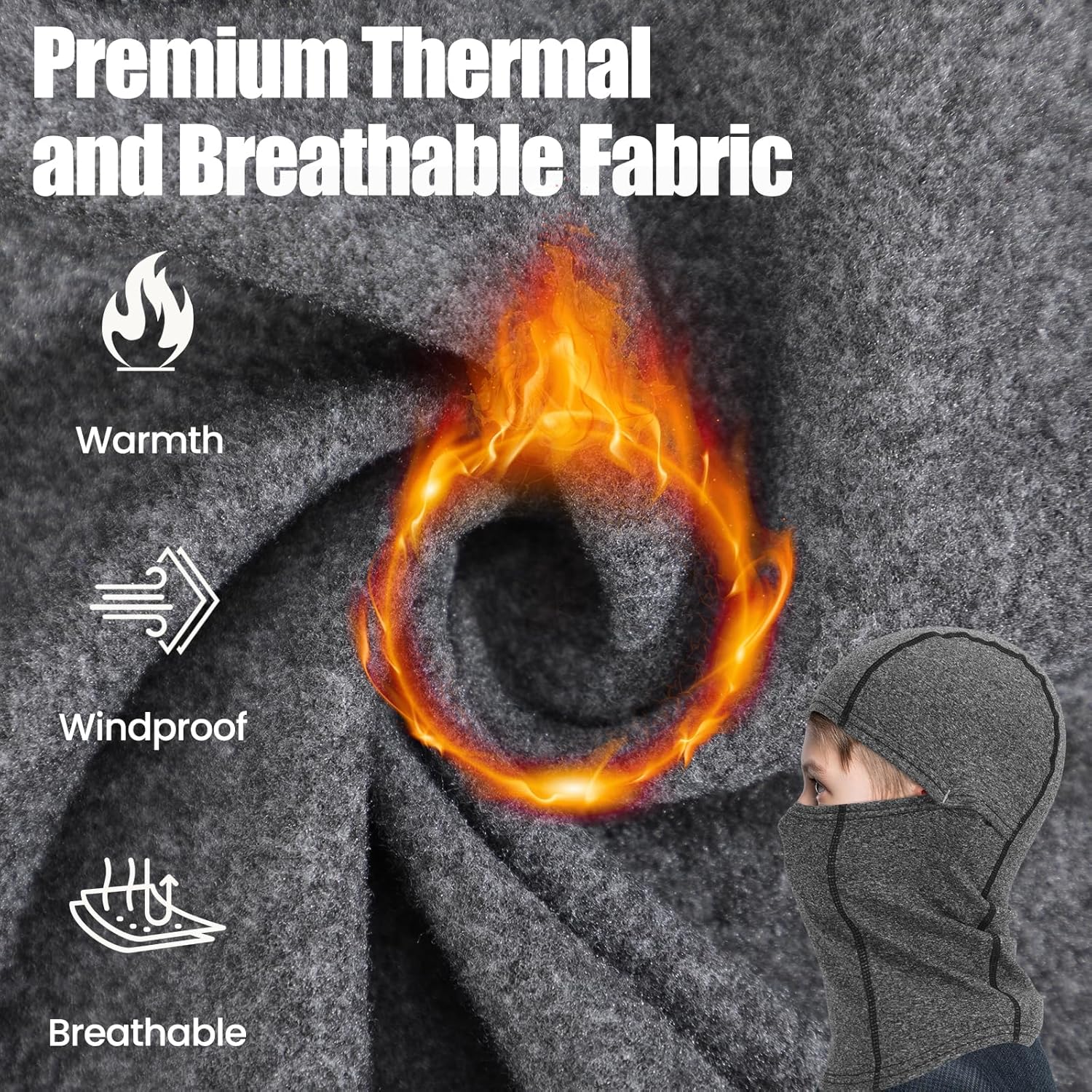 Kids Balaclava Ski Mask - Windproof Breathable for Boys Girls