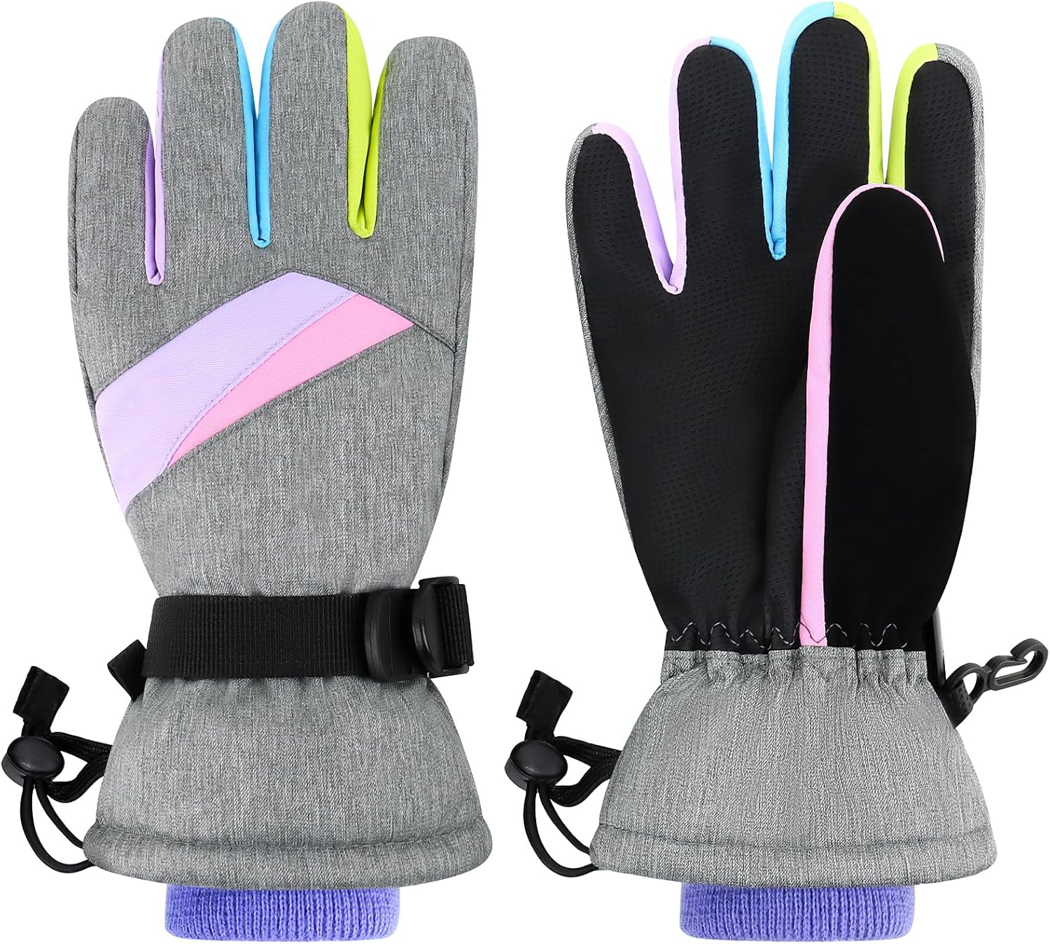 Duoyeree Kids Waterproof Ski Gloves