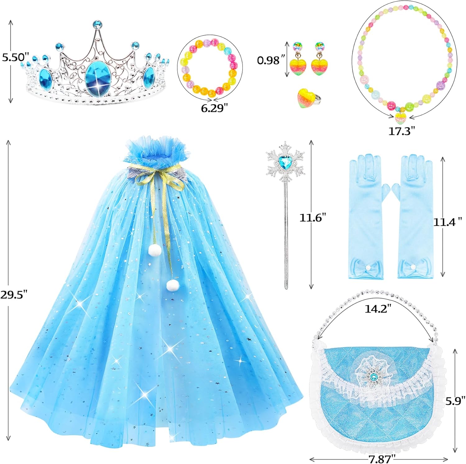 Esvaiy Princess Dress Up Sets - Enchanted Setting for Kids 3-8