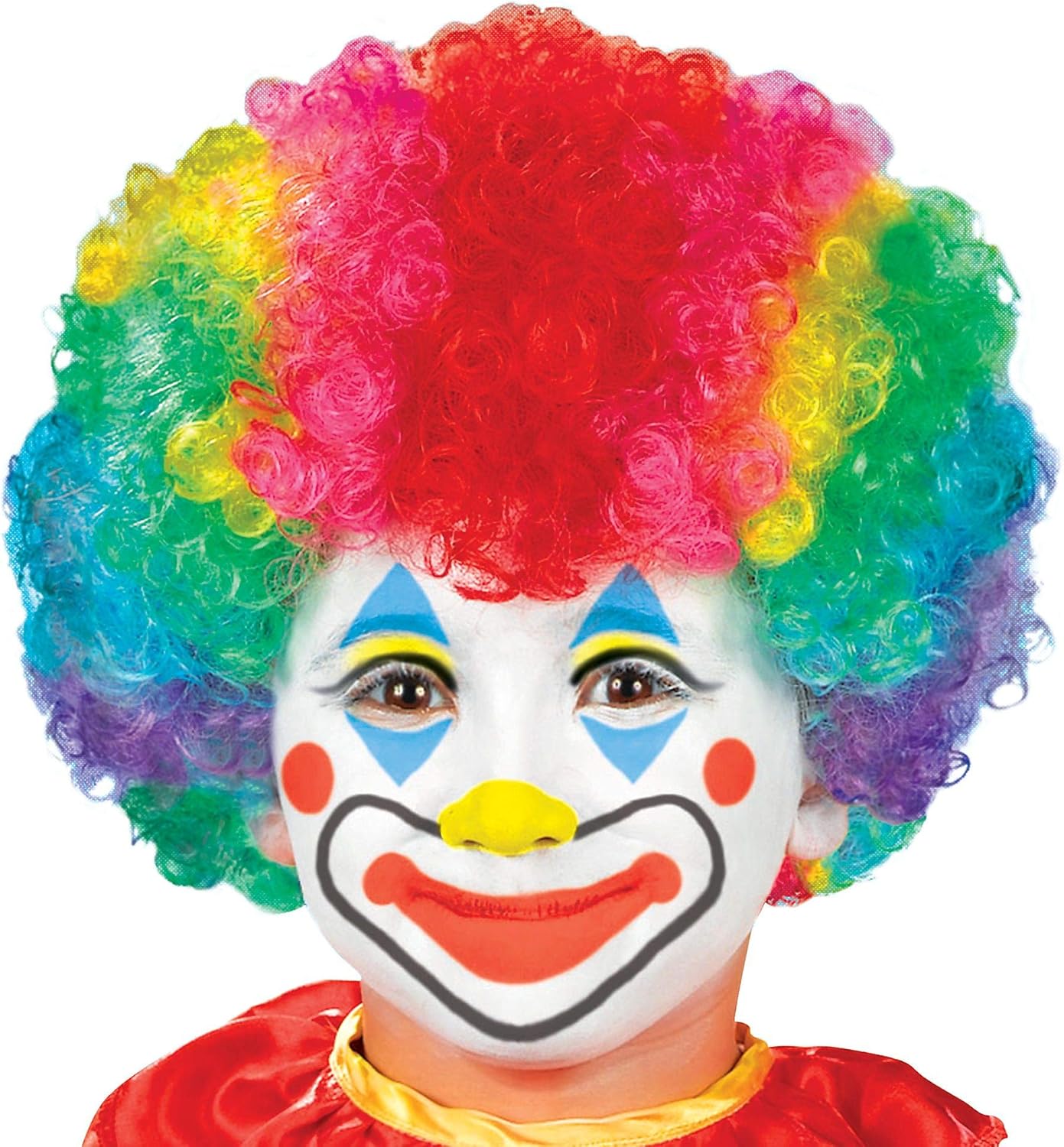 Rainbow clown wig for kids