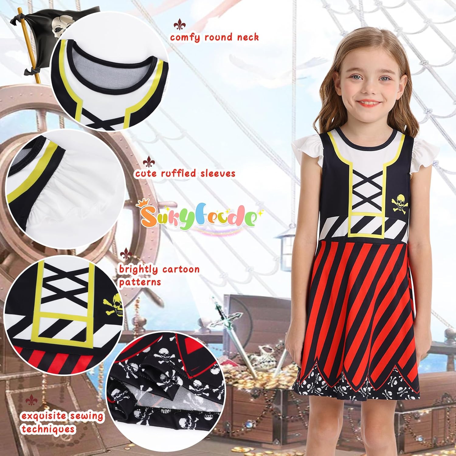 Girls Pirate Dress - Buccaneer Costume