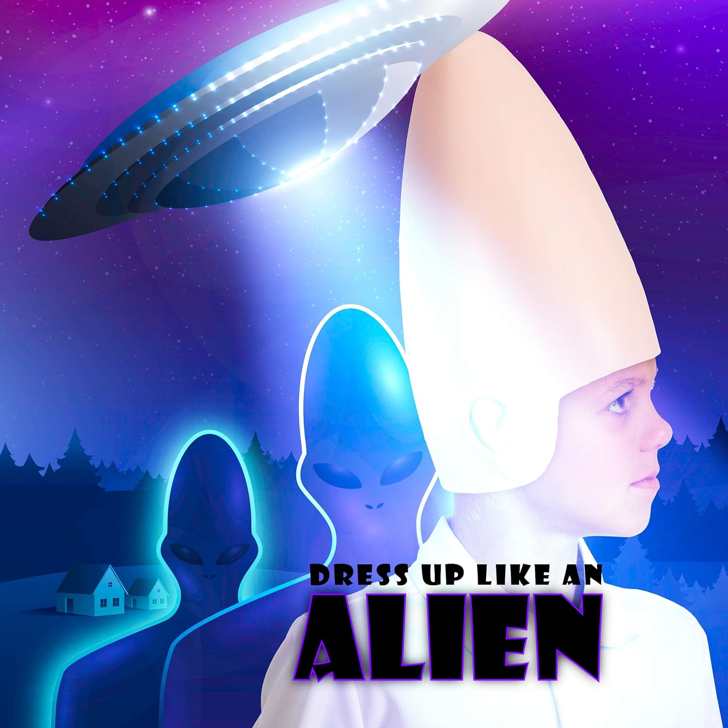 Alien Cone Headpiece - Stretchy Non-Toxic Headcap for Halloween More