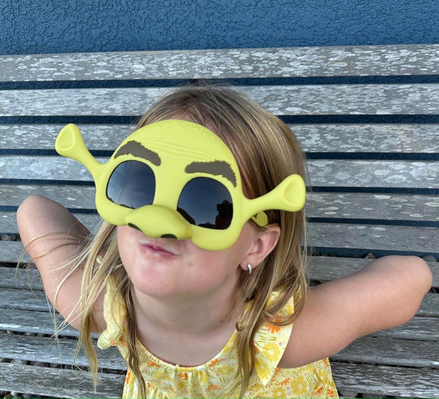 Sun-Staches Shrek Sunglasses for Kids - Ogre Green Mask Costume Accessory
