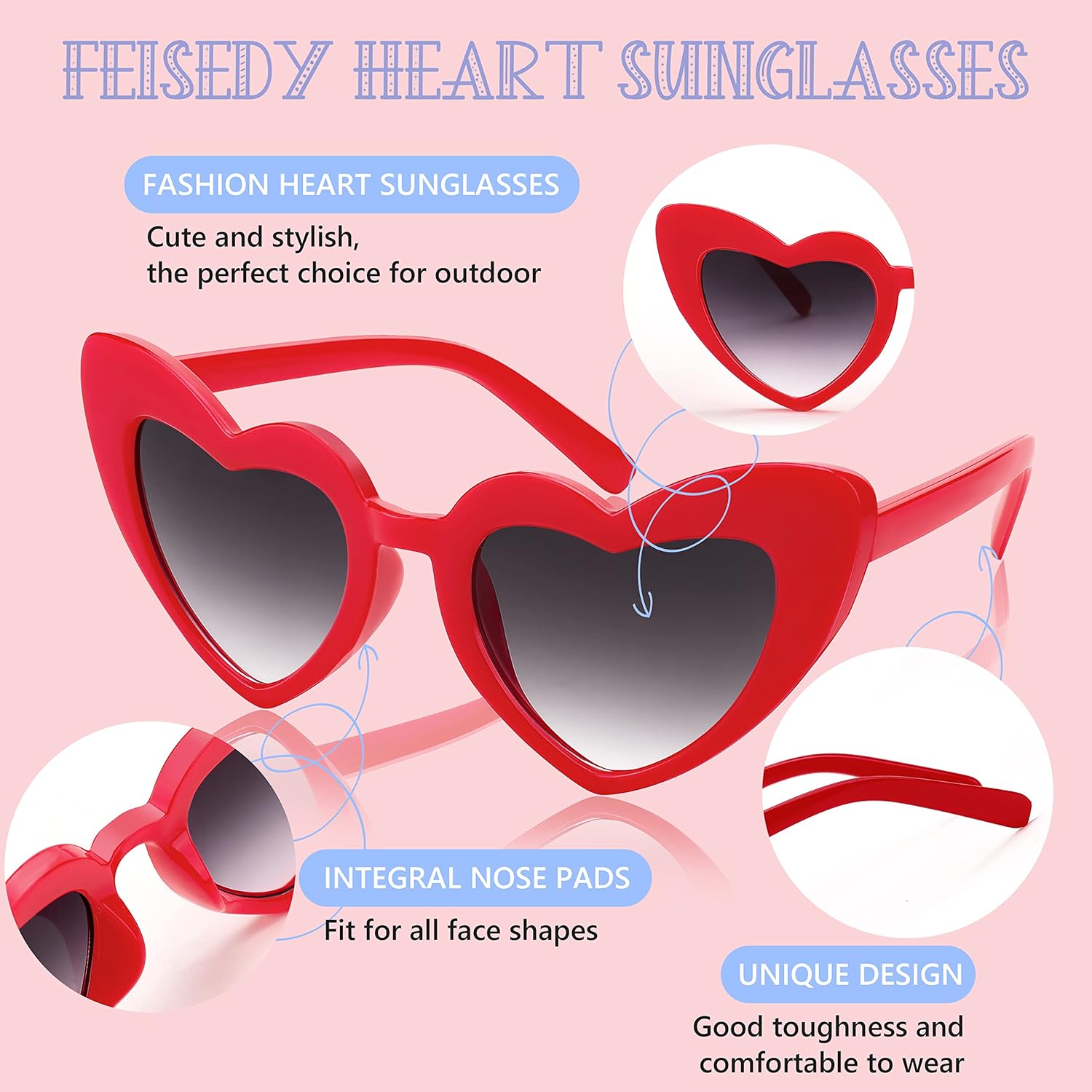 Stylish Heart-Shaped Sunglasses for Kids