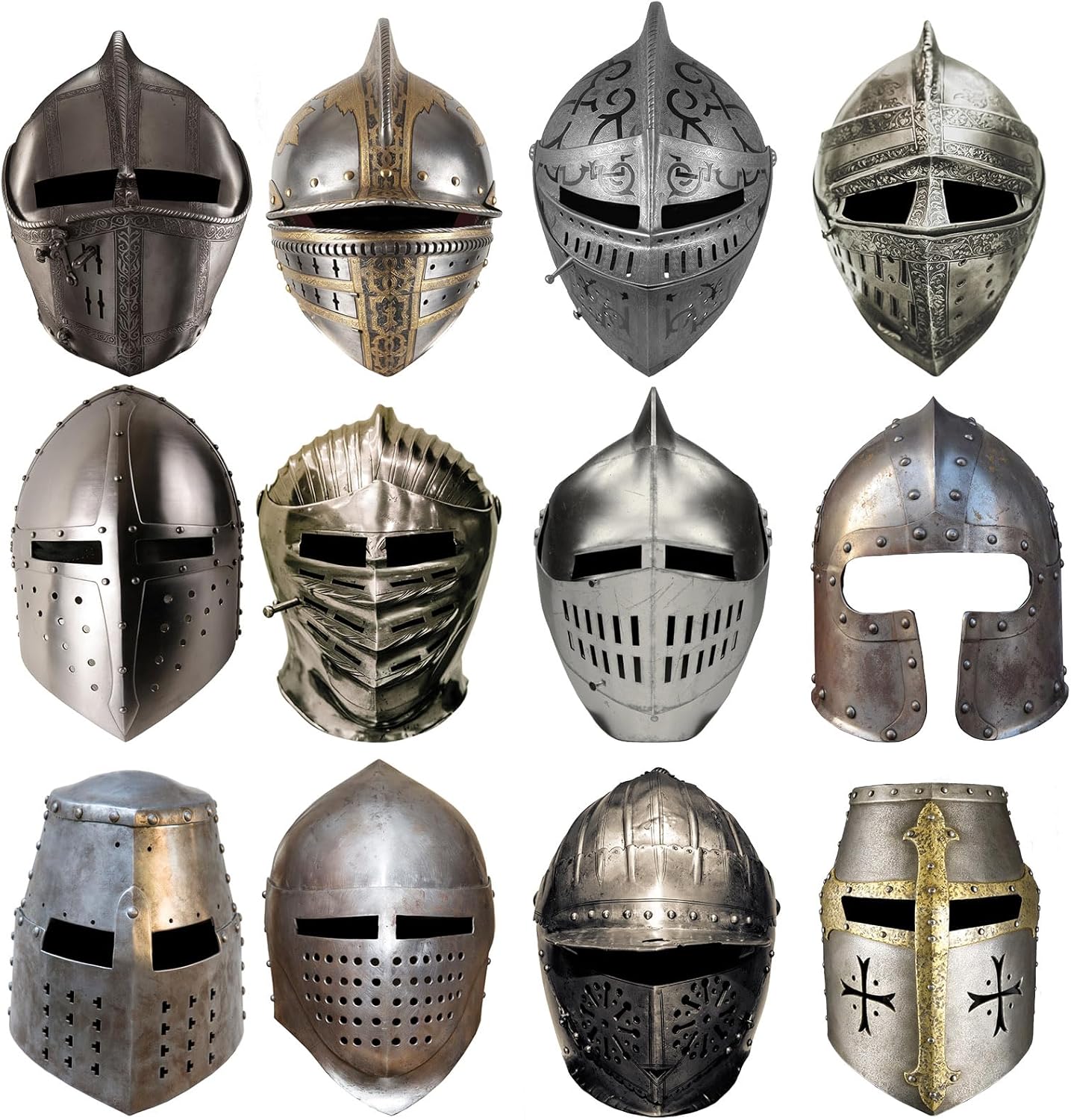 Aoriher 24 Pcs Medieval Knight Masks