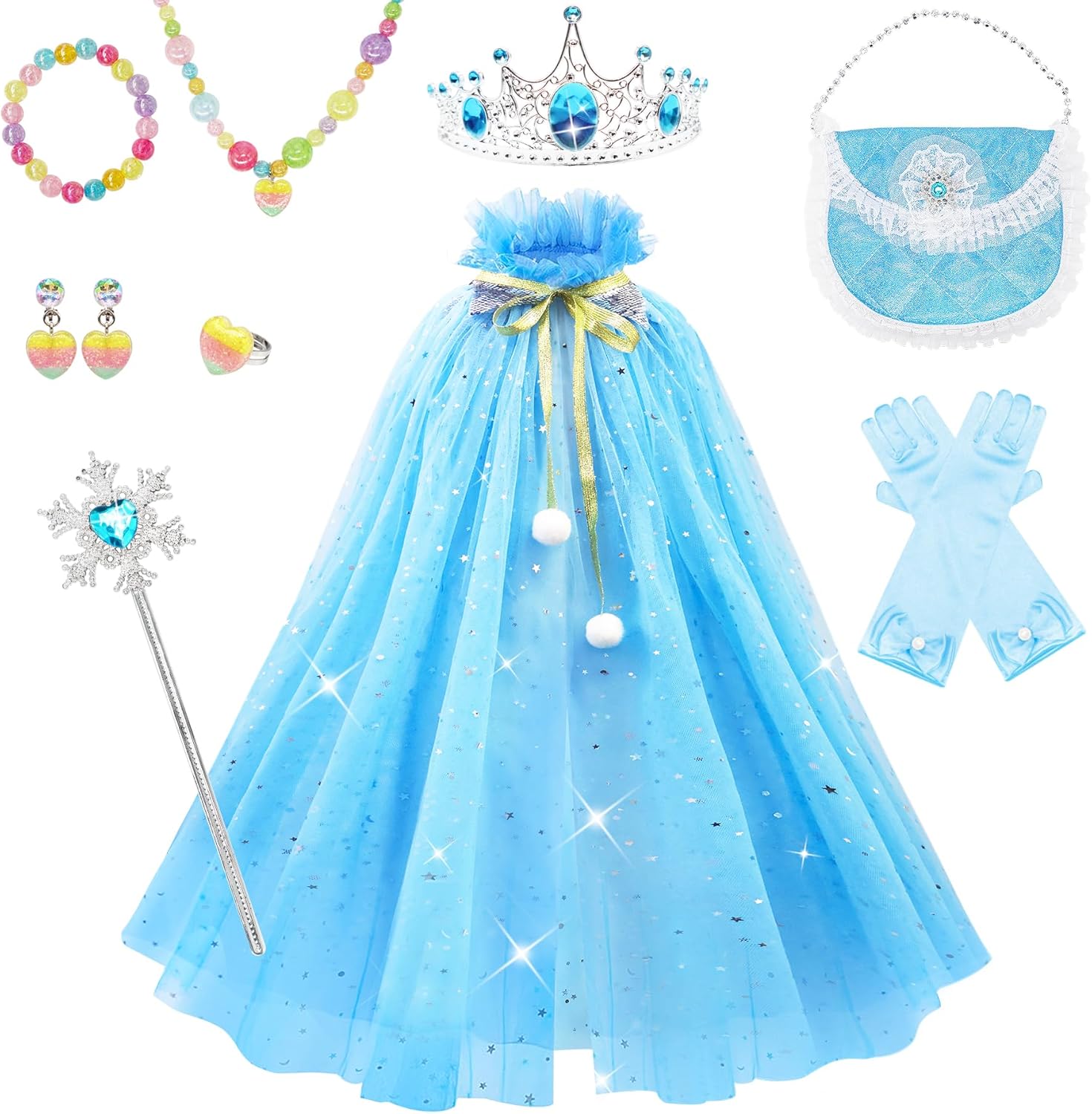Esvaiy Princess Dress Up Sets - Enchanted Setting for Kids 3-8