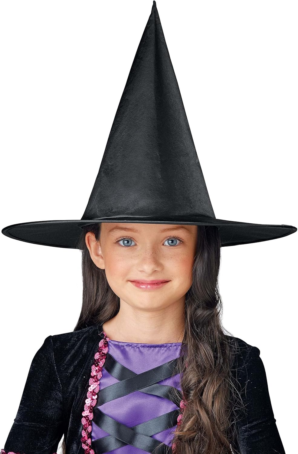 Fun Costumes Kids Witch Hat Black Satin Cone