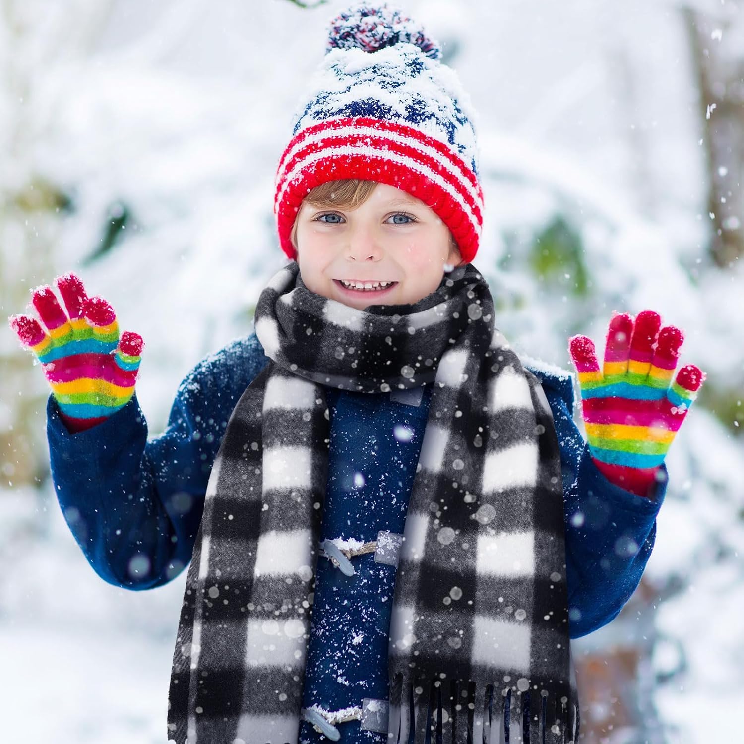 Bencailor 4 Pcs Kids Winter Scarf