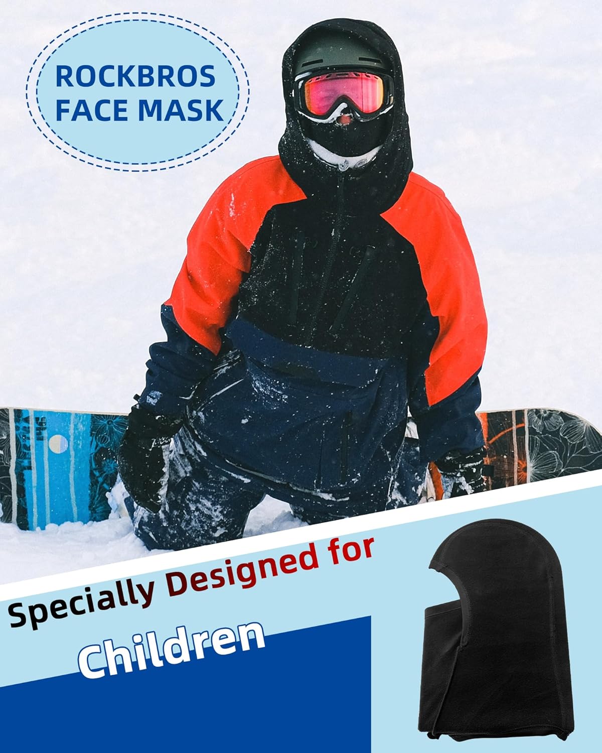 ROCKBROS Balaclava Ski Mask for Kids Stay Warm protected in Winter