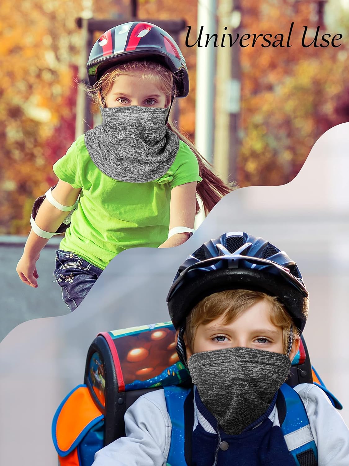 SATINIOR 4 Pack Kids Neck Gaiter UV Protection Face Cover Scarf
