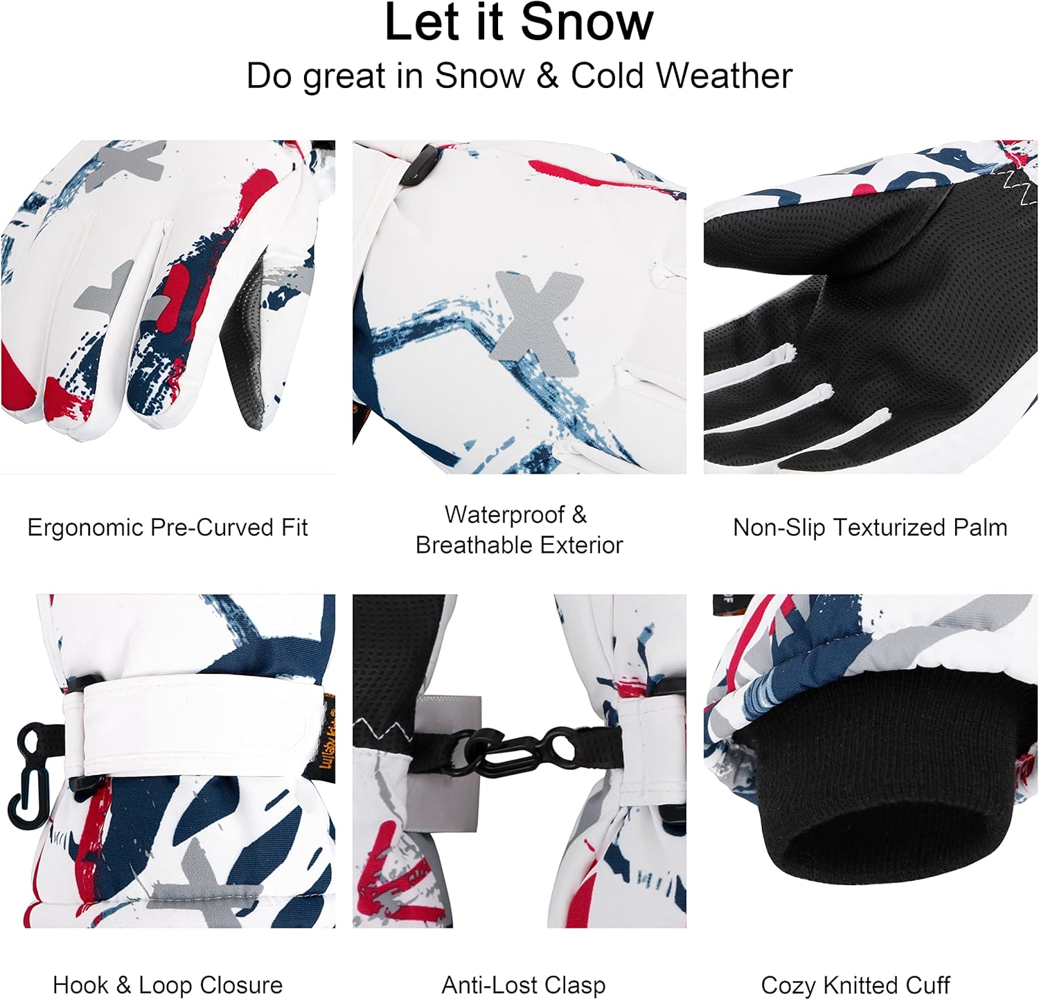 LULLABY KIDS Cotton Kids Snow Gloves Waterproof Warm