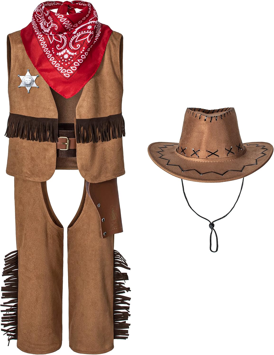 Rerypto Wild West Cowboy Costume Set for Kids 3-12