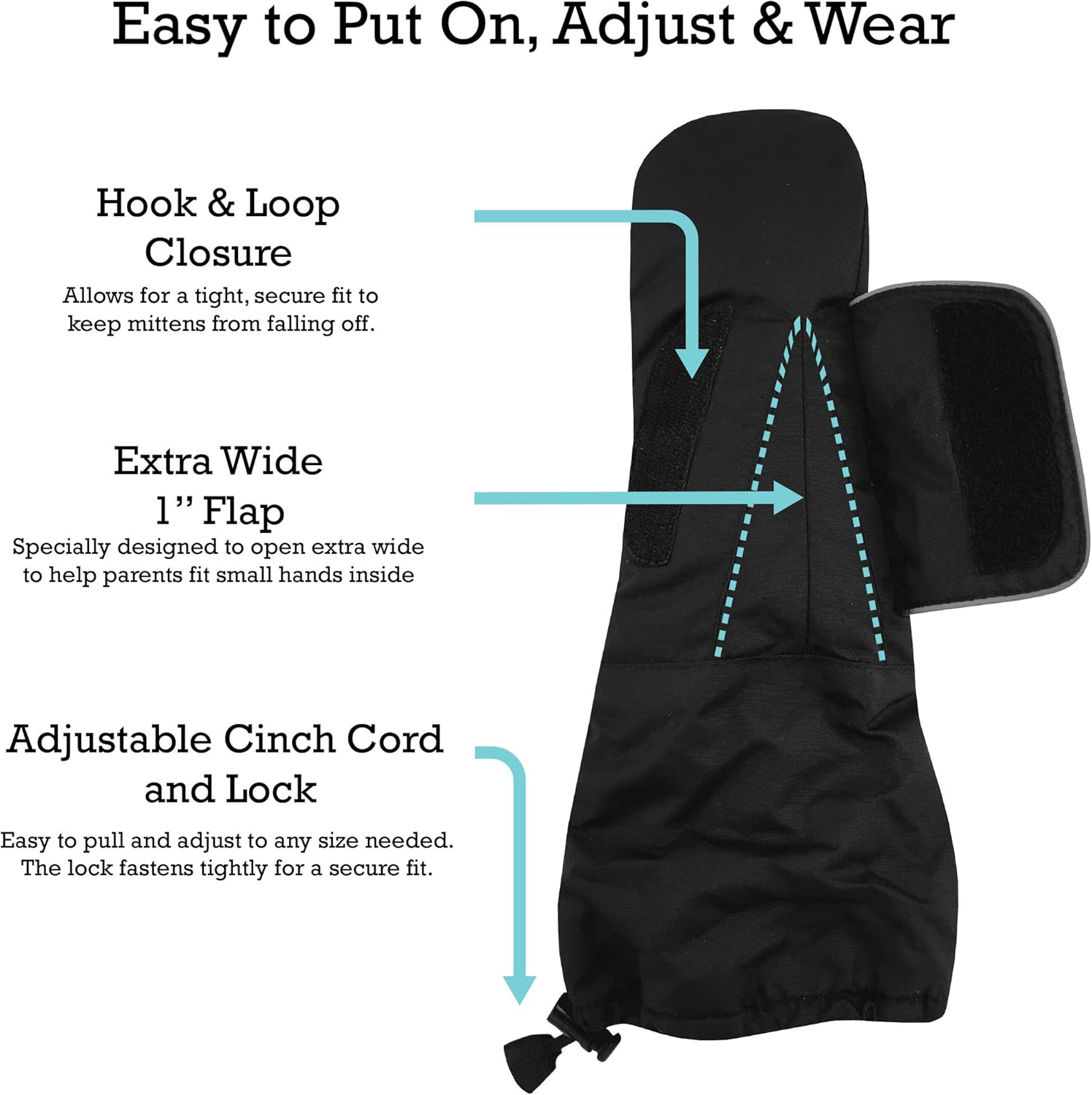 NIce Caps Kids Waterproof Snow Mittens - Elbow Length Insulated