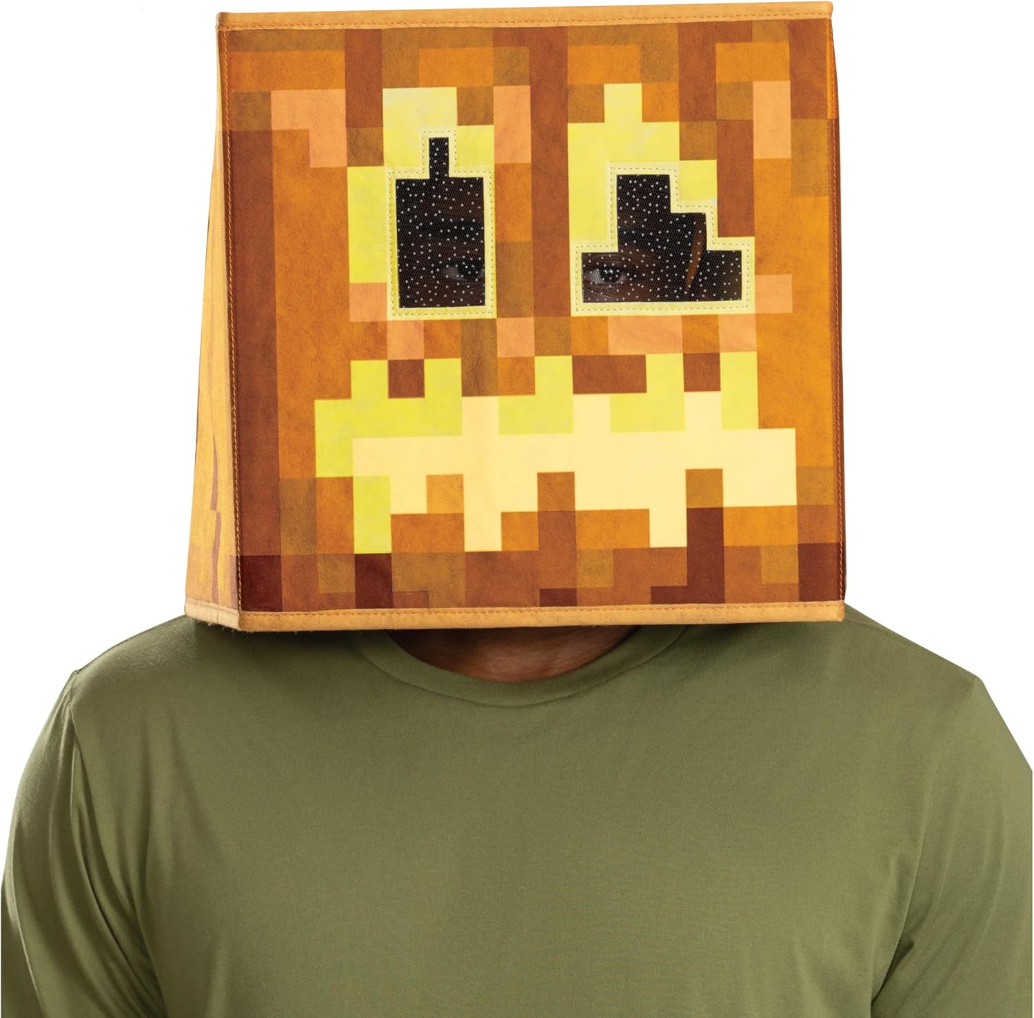 Minecraft Jack OLantern Block Head Mask costume accessory for boys