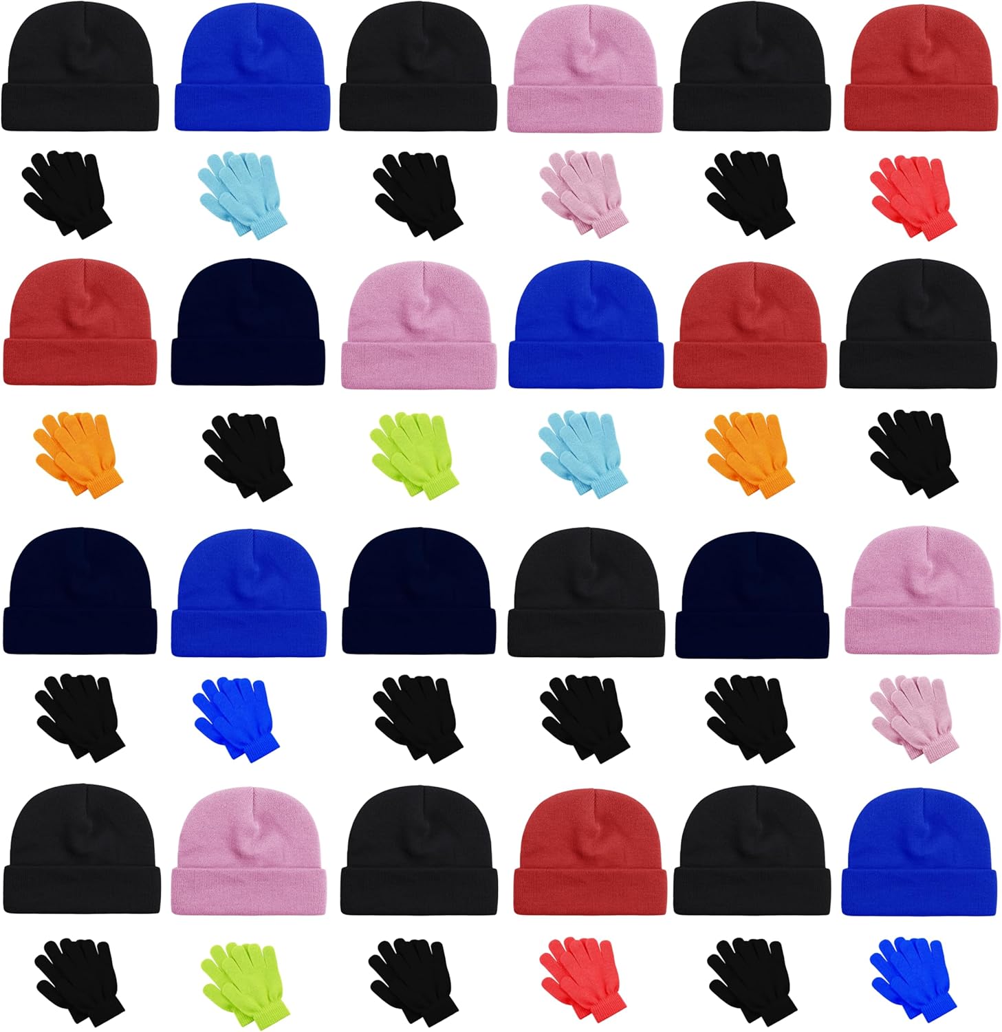 Winterlace 48-Piece Kids Beanies Gloves Set