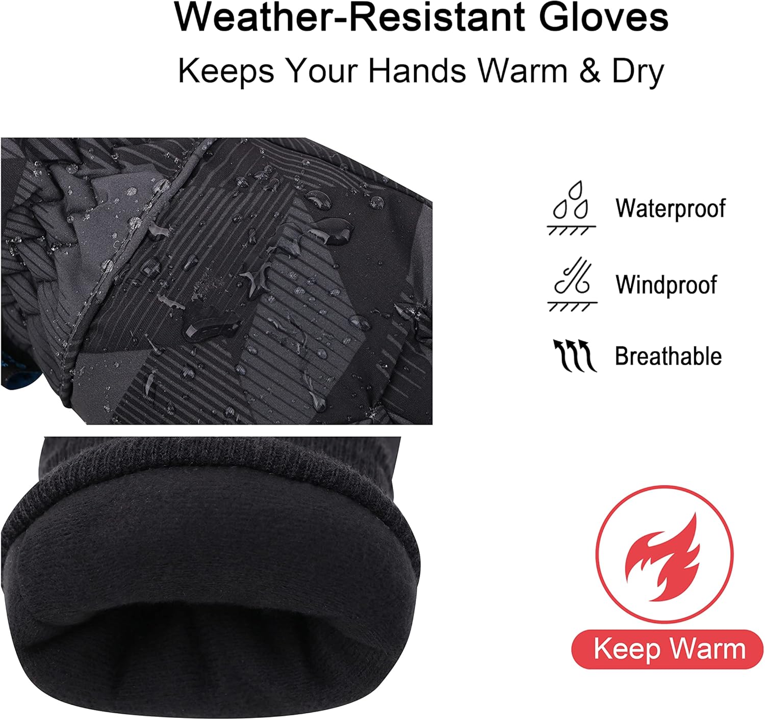 Lullaby Kids - Waterproof Winter Gloves for Kids Icey Cold Weather Fun