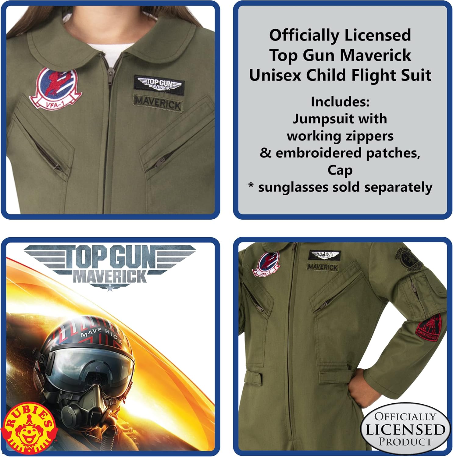 Rubies Childs Top Gun Maverick Flight Suit